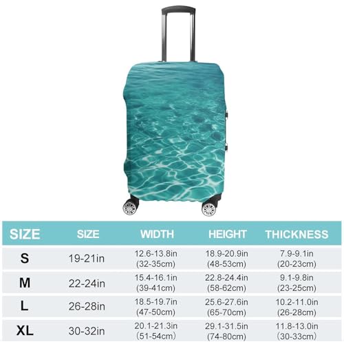 Blue Aqua Pool Water Luggage Cover for Suitcase Tsa Approved Stylish Suitcase Covers Washable Stretch Suitcase Protector Anti-Scratch Travel Baggage Covers for 19-32 Inch Luggage2