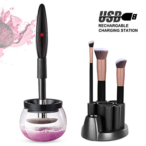 HITOP Electric MakeUp Brush Cleaner, Makeup Brush Cleaner and Drier In The Fastest Way, Rechargeable Brush Cleaner Spinner Clean and Dry in Seconds,Best Gift for Girl Women Beauty Artist