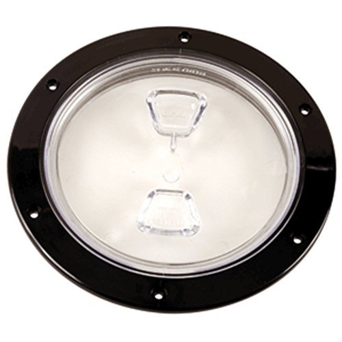BECKSON MARINE Beckson Marine DP60-B-C Black 6 Screw-Out Deck Plate W/Clear Center Marine RV Boating Accessories