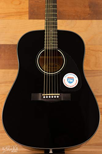Fender CD-60 Dreadnaught Acoustic Guitar (V3) - With Case - Black - Walnut