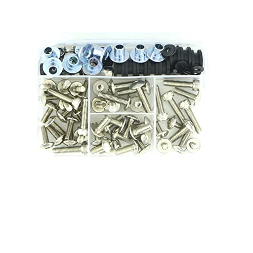 FIGULI Bodywork Screws for Kawasaki ZZR1100 ZZR 1100 ZX-11 ZX11 1993-2001 2000 1999 1998 1997 1996 1995 1994 Motorcycle Fairing Bolts Kits Screws Bodywork Nuts Bolt (Color : Silver)