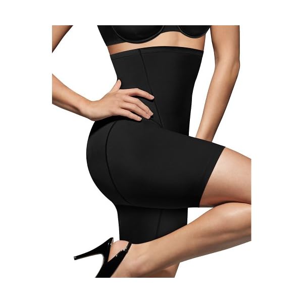 Bali-Womens-Shapewear-Ultra-Firm-Control-High-Waist-Thigh-Slimmer-Cool-Comfort-Fajas-DF8097 Bali womens Cool Comfort Hi-waist Slimmer Df8097 thigh shapewear, Black, XX-Large US
