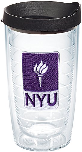 Tervis 1145843 NYU Violets Logo Tumbler with Emblem and Black Lid 16oz, Clear - //coolthings.us