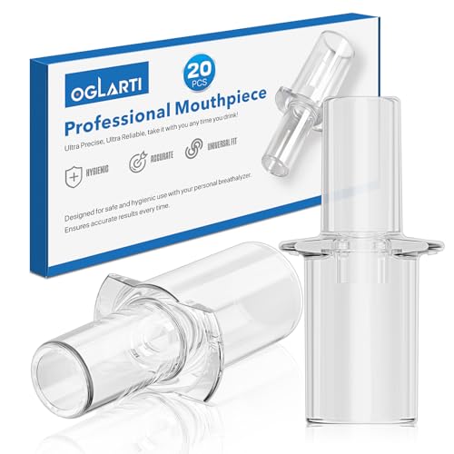 20 PCS Disposable Breathalyzer Mouthpieces Individually Wrapped Alcohol Tester Breathalyzer Tips & Plastic Replacement Covers Compatible with S80 Trace Element Scout S75