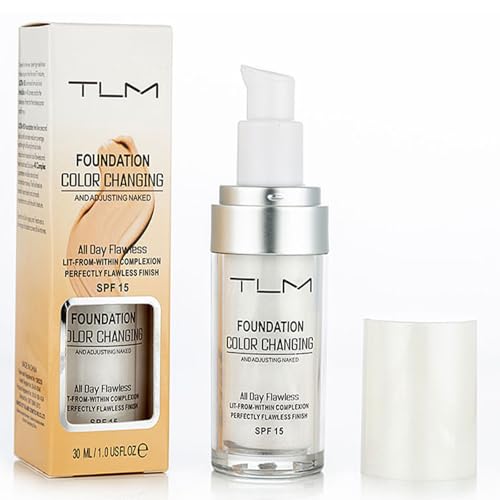 Axnzp Tlm Color Changing Foundation Makeup, Hydrating Waterproof And Light Long Lasting, Flawless Full Coverage Natural Color Face Primer Base Makeup. cover
