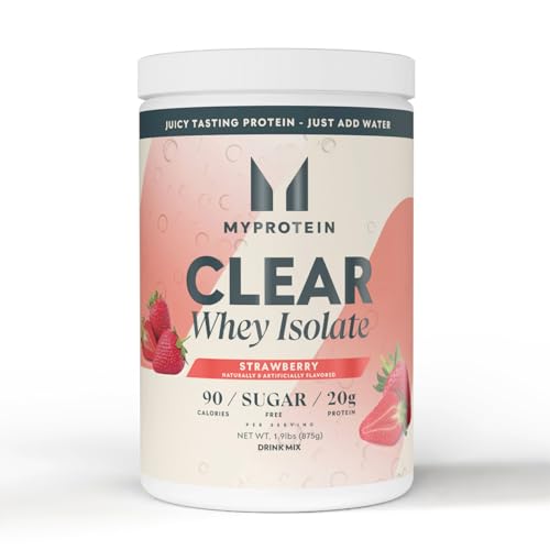 Image of Myprotein Clear Whey Isolate Protein Powder, 35 Servings, (1.9lbs) Strawberry, 20g Protein per Serving, Naturally Flavored Drink Mix, Daily Protein Intake for Superior Performance