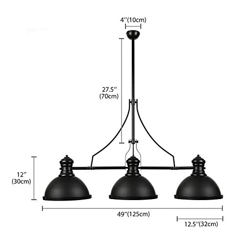 image for BAYCHEER Industrial Retro Vintage Style Three-Light Pool Table Light L