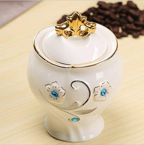 Juego de café de cerámica esmaltada tetera jarra olla azucarero de tazas de porcelana plato cuchara candy azúcar platos… - Imagen 5