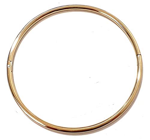 6MM Sunken Screw Petite Thin Polished Gold Stainless Steel Eternity Collar Locking Slave Collar Necklace (16inches)