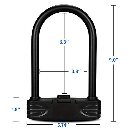 image for Amazer Heavy Duty Combination Bike U Lock, 12mm Bike Lock Bicycle Heav