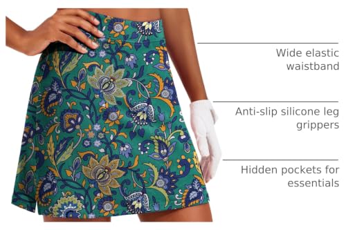 Image of Ekouaer 16 inch Golf Skorts for Woman with Inner Pockets Silicone Grippers Tennis Skirt Quick Dry Athletic Pickleball Skort