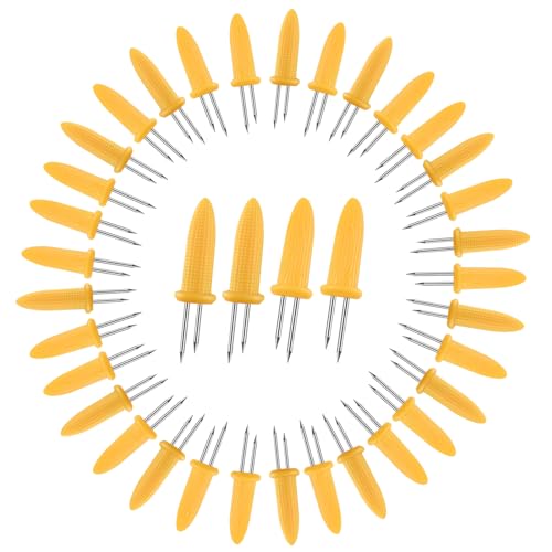 37 PCS Corn on the Cob Holders Corn Cob Holders Corn Holders Corn Holders for Corn on the Cob Corn on Cob Holders Non-Slip Heat Resistant Handle Corn Forks Skewers for Sweet Corn Grilling.