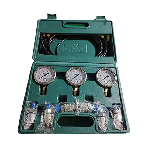 NICCOO Kit de manómetro hidráulico, 8700 PSI, kit de prueba de presión hidráulica, manómetro con acoplamientos de prueba, manguera de prueba para excavadora y maquinaria de construcción Cover