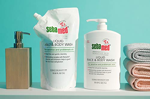Sebamed Liquid Face And Body Wash Refill Bag For Sensitive And Delicate Skin Ph 5.5 Ultra Mild Dermatologist Recommended Cleanser 33.8 Fluid Ounces (1 Liter Pouch) #TOP5