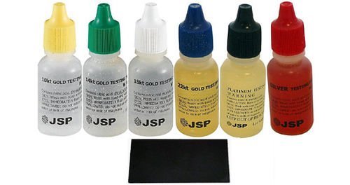 Gold Testing Solutions Kit 10k 14k 18k 22k Silver Platinum Scratch Stone