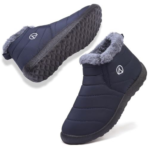 {Descansos Nieve Niño 31 Descansos Nieve Rokiemen Botas de Nieve para Niños Niñas Impermeables Planas Botas Invierno Fur Calentar Botines Antideslizante Zapatos...