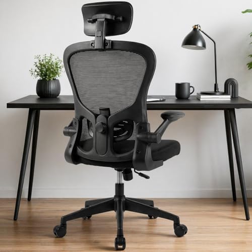 Cadeira Escritório Ergonômica Ajustável Altura Apoio Lombar Recli...