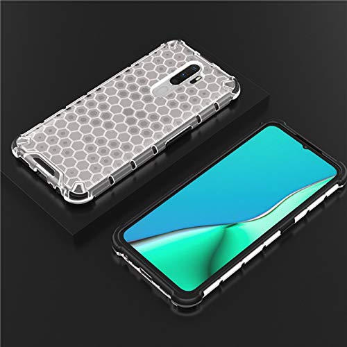 Image of Glasgow Back Case Cover Compatible with Oppo A5 2020 (Honeycomb Pattern) - Transparent