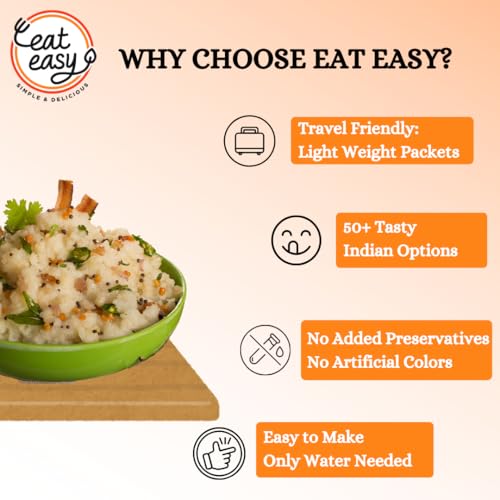 Image of Eat Easy Ready To Eat Jain Upma- 85g (Pack of 4) Just Add Hot Water & Cook