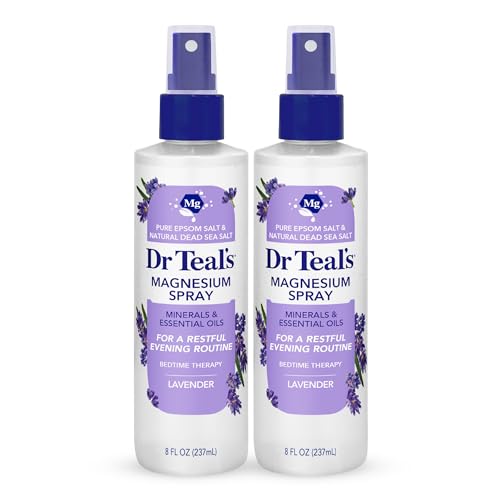 Dr Teals Magnesium Lavender Spray with Natural Dead Sea Salt 8 fl oz (Pack of 2)