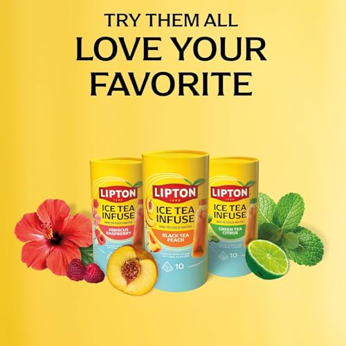 Image of Lipton Ice Tea Infuse (Hibiscus Rapberry, Green Tea Citrus, Black Tea Peach) - Cold Brew Tea Bags 10ct /1ea (Variety Pack)
