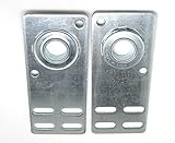 Generic 2 Garage Door Flat End Bearing Plates 4 3/8 OHD Overhead Door Hardware 8 guage Steel, Silver