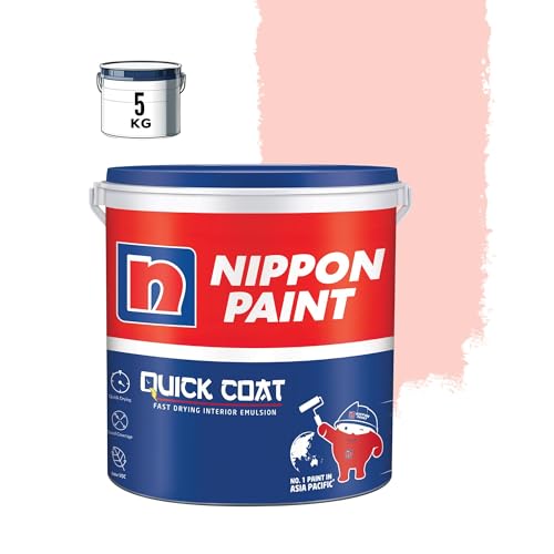 Image of Nippon Paint Quick Coat Interior Emulsion Paint - 5 KG (GIRLISH GIGGLE)-Quick Drying, Good Coverage, Low VOC-Paint for Wall, Living Room