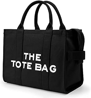 KALIDI The Tote Bag for Women with Zipper Canvas Handbags Shoulder Bags for Ladies Girls Women Casual Crossbody Bags for School Travel Work - Black