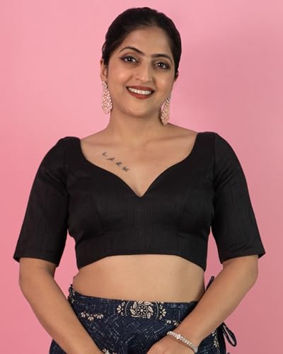 figure39s designer women39s dupion raw silk half elbow sleeves sweetheart v neck sabyasachi cut readymade saree blouse s10