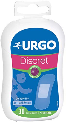 Urgo – Apósitos Discret – Transparente y ultrafino, 2 tamaños – 30 tiritas