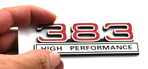 Image of 2pcs 383 6.2L High Performance Engine Emblems Badge 3D Decals Stickers Cars Trucks (Chrome Red)
