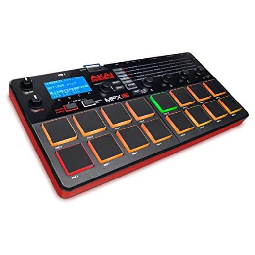 AKAI Professional MPX16 - Controlador USB MIDI y sampler portátil con 16 pads retro-iluminados y ranura para tarjeta SD
