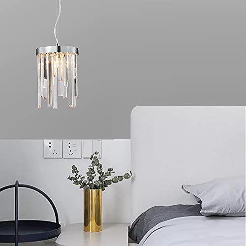 Lustre en cristal argenté E14 de luxe pour escalier duplex élégant