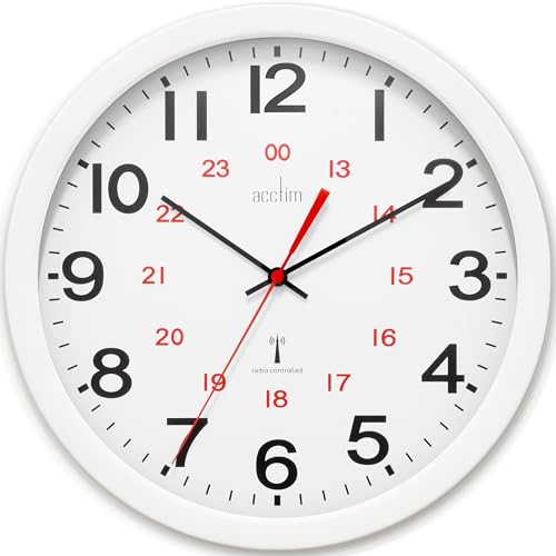 Acctim Radio Controlled Wall Clock 74172, 30cm White