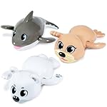 Tub Works® Wind Up Swimming Baby & Toddler Bath Toys, Arctic 3 Pack | Wind Arms & Watch Them Swim | Interactive Baby Bath Toys | Ideal for Bathtub, Toddler Pool, Summer or Water Table Play