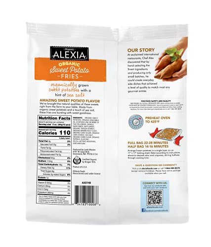 Alexia Organic Sweet Potato Fries Sweet & Savory With Sea Salt, Non-Gmo Ingredients, 15 Oz (Frozen) #TOP1