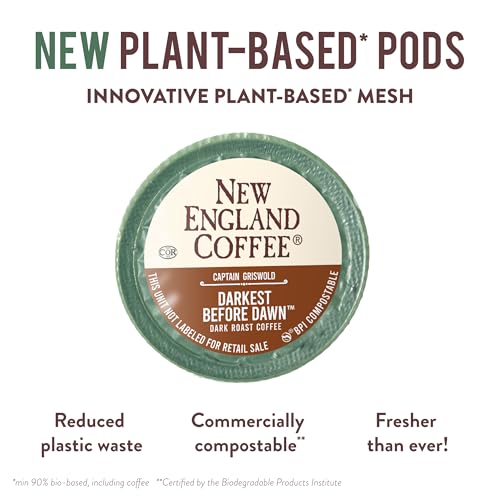 Image of New England Coffee Single Serve Pods, Darkest Before Dawn Dark Roast 10 Count (Pack of 1)
