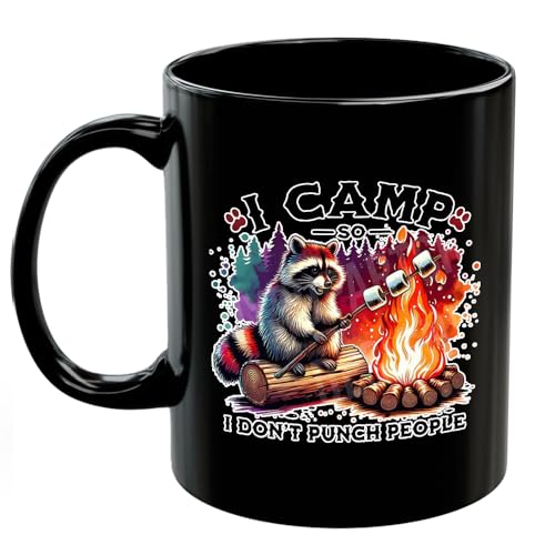 Camping Life Mug – Campfire & Tent Accent Coffee Cup – Gift