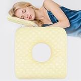 Wucidici Almohada perforadora de oreja para personas que duermen de lado con agujero para dolor de oído, inflamación CNH, alivio del dolor de presión al dormir, almohada refrescante y protector de