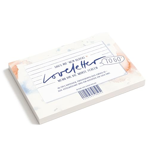 Eine der Guten Briefblock – Loveletter to go, A6 Abreißblock mit 50 Blatt zum ausfüllen und abreißen, Valentinstagsgeschenk für Verliebte und Paare, Recyclingpapier