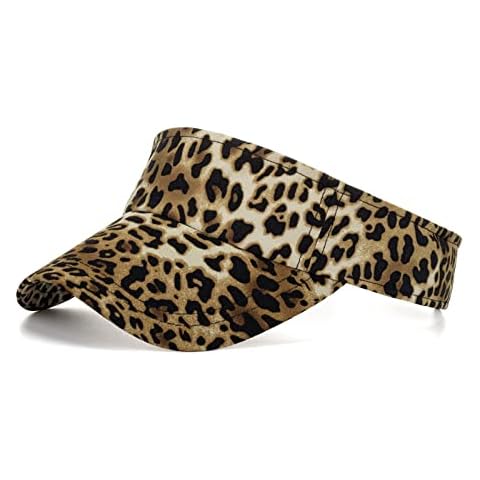 TMDD Sun Visor Leopard Printed Baseball Cap Women Fashion Adjustable Tennis Visor Hat Ponytail for Golf Running Jogging Cycling Sports, A-Coffee, One Size (TMDD-0401) Cover