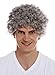 Produktbild WIG ME UP - MMAM-9M-K686 Perücke Karneval Herren Damen kurzer Afro kraus gelockt Krauskopf grau