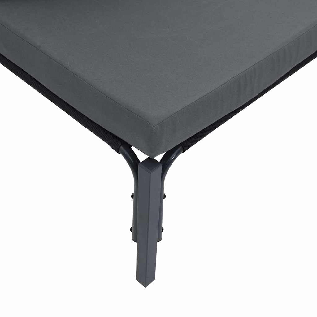 Conjunto jardín Mueble Exterior terraza Patio Comedor sofá Modular con cojín Negro Acero 8 pcs para reunión Ocio Barbacoa Piscina Porche Relax Resistente