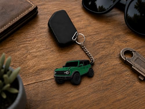 Image of Bronco Keychain Accessories 4 door key chain Fob Cover Cool Mods compatible with Ford Bronco 2022 2023 2024