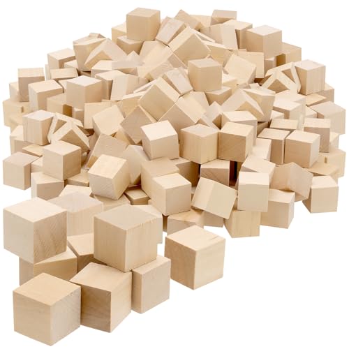 CHUENKUK 300 St&uuml;ck Holzw&uuml;rfel 2 x 2 x 2 cm, Holz W&uuml;rfel Klein, Holzw&uuml;rfel Blanko Holzblock zum Basteln, DIY
