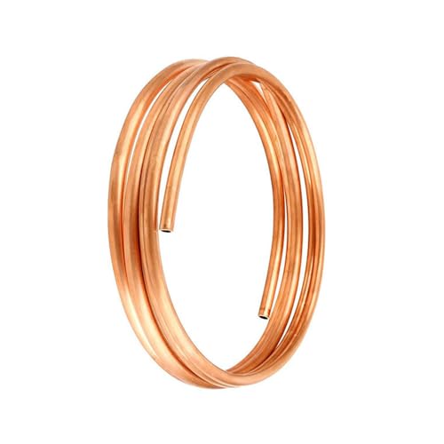 Tubo in Rame Flessibile per Refrigerazione - Cavo Senza Cuciture, Metallo Industriale Morbido per Aria Condizionata e Frigorifero (6 x 4 mm)