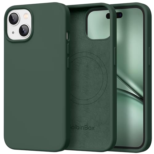 Image of GolbinBox Magnetic for iPhone 15 Case, Silicone Cover, Dark Green