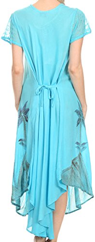 Caftan Sakkas Aquarelle Palmier robe été légère sans manches
