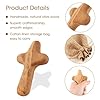 Gments 10 CM Handmade Wooden Cross Handcrafted Olive Wood Crucifix with Woven Linen Sack Handheld Mini Holding Cross in Pocket Pouch for Religious Christian Prayer Keepsake Men & Women #3