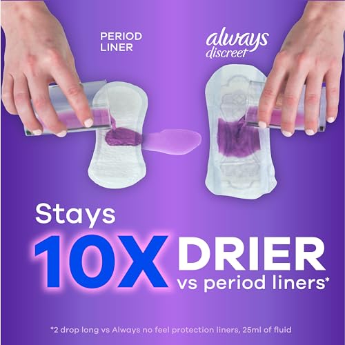 Image of Always Discreet Adult Incontinence & Postpartum Liners for Women, Size 2, Very Light Absorbency, Long Length, 44 Count (Packaging May Vary) (Pack of 2)